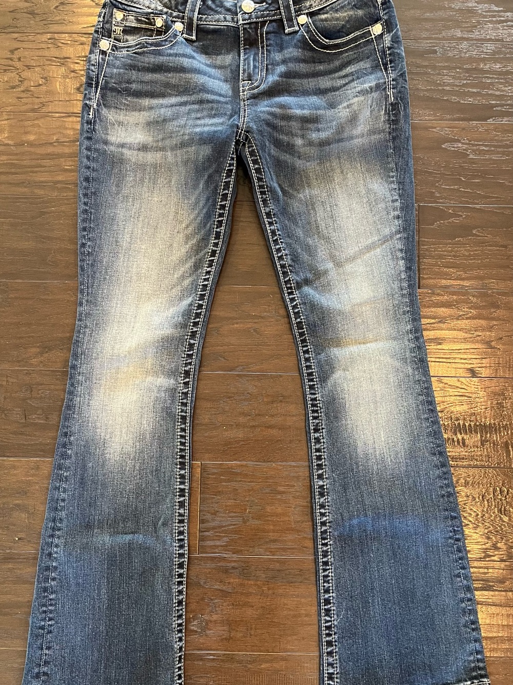 Women's Miss Me Mid-Rise Blue Washed Bootcut Jeans